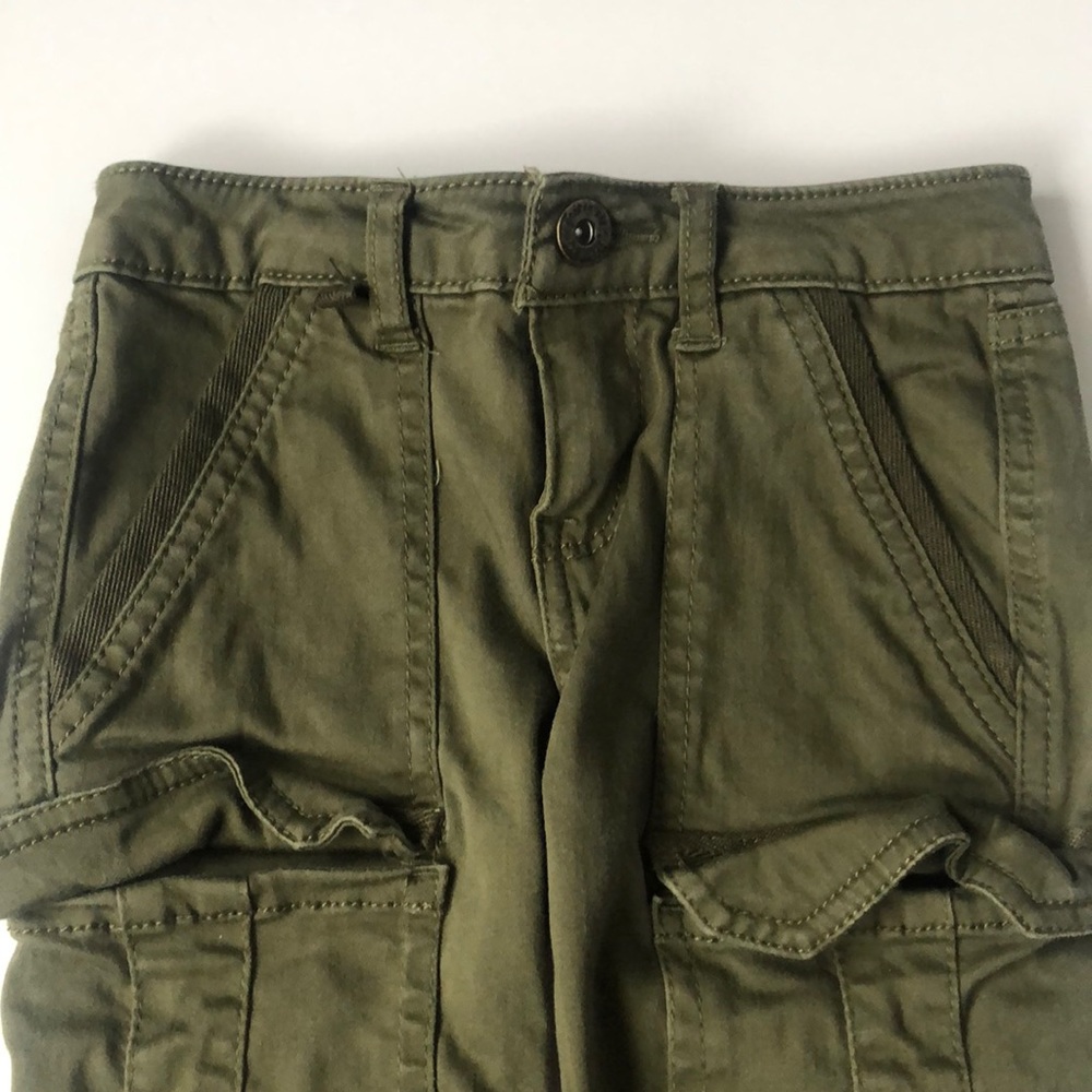 🌺 Army Green Cargo Skinny Jeans
